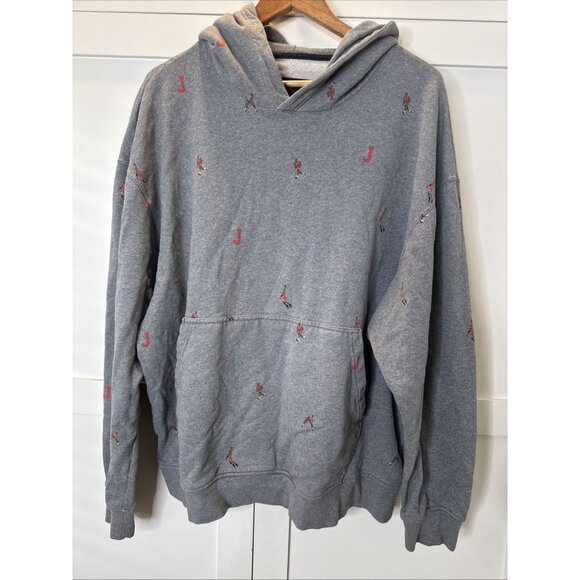 Jordan Sweater XXL Mens Hoodie Cotton Brown Solid Mini Jordan Characters - Picture 1 of 14